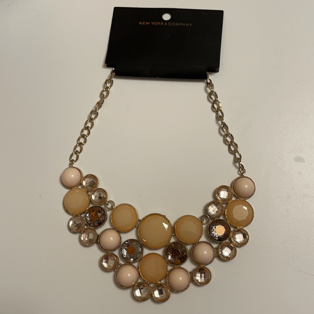 NY&Co blush necklace with gold accent